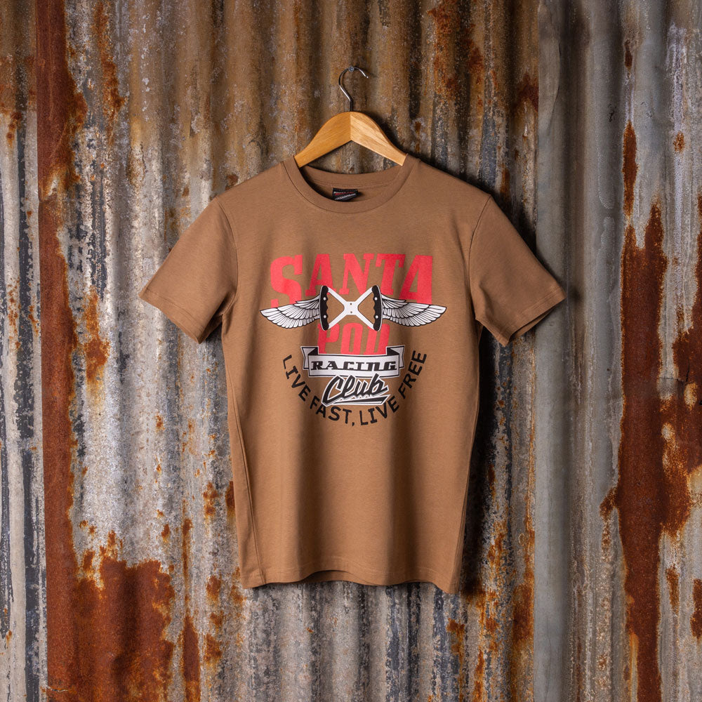 Retro Racing Club Print Tee - Sand