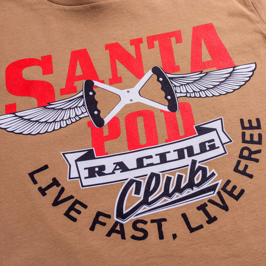 Retro Racing Club Print Tee - Sand
