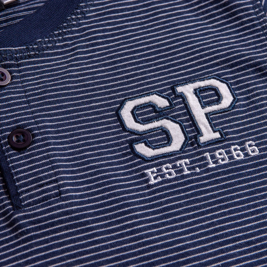 Kids Long Sleeve Stripe Tee Navy