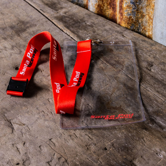 Serpentine Lanyard Ticket Holder - Red