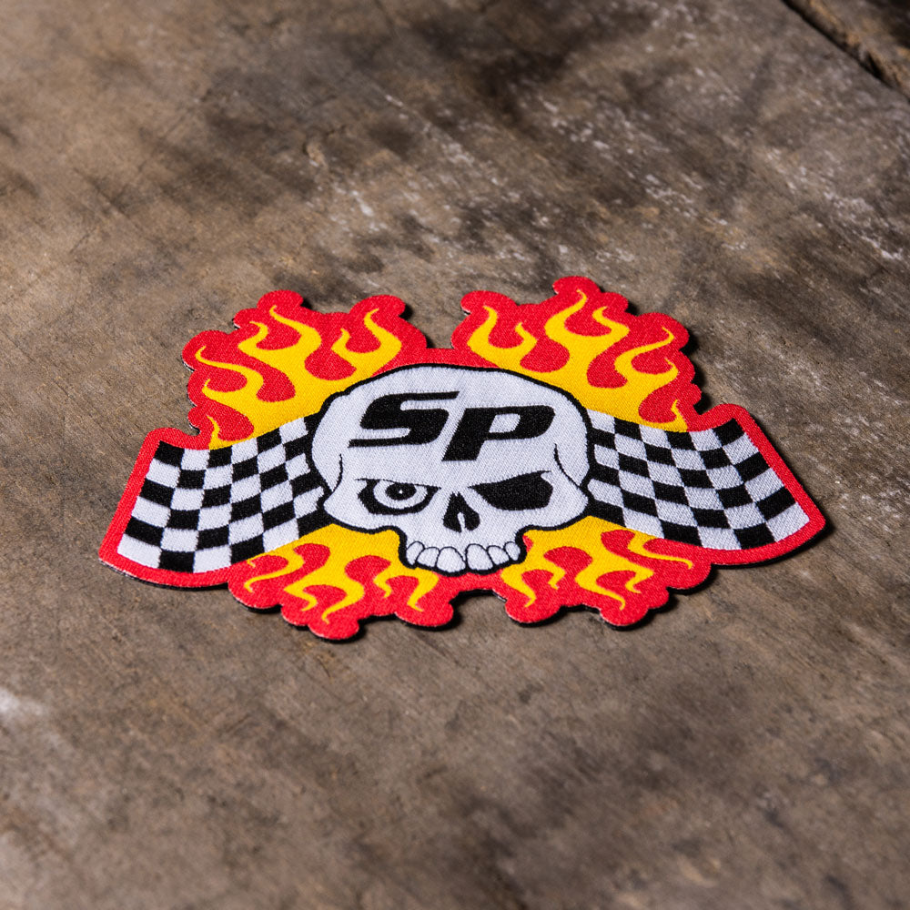 Skull + Flame Woven Badge