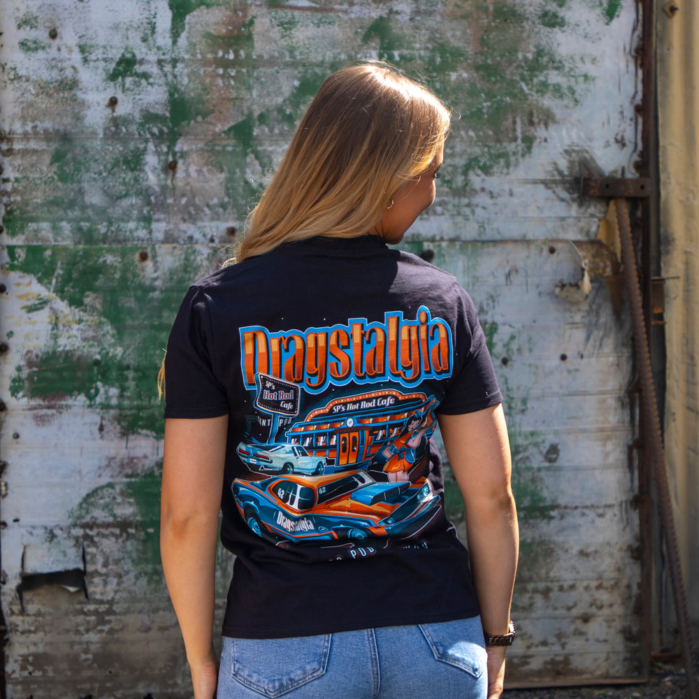 Dragstalgia Diner Tee - Blue/Orange