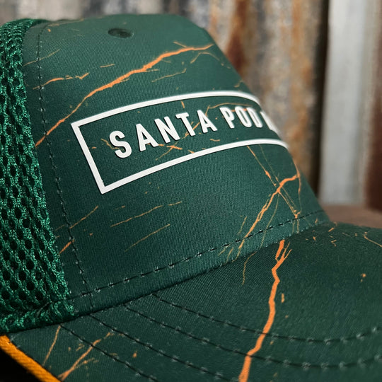 Marble Effect Cap - Forest Green