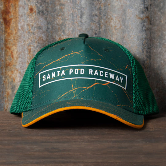 Marble Effect Cap - Forest Green