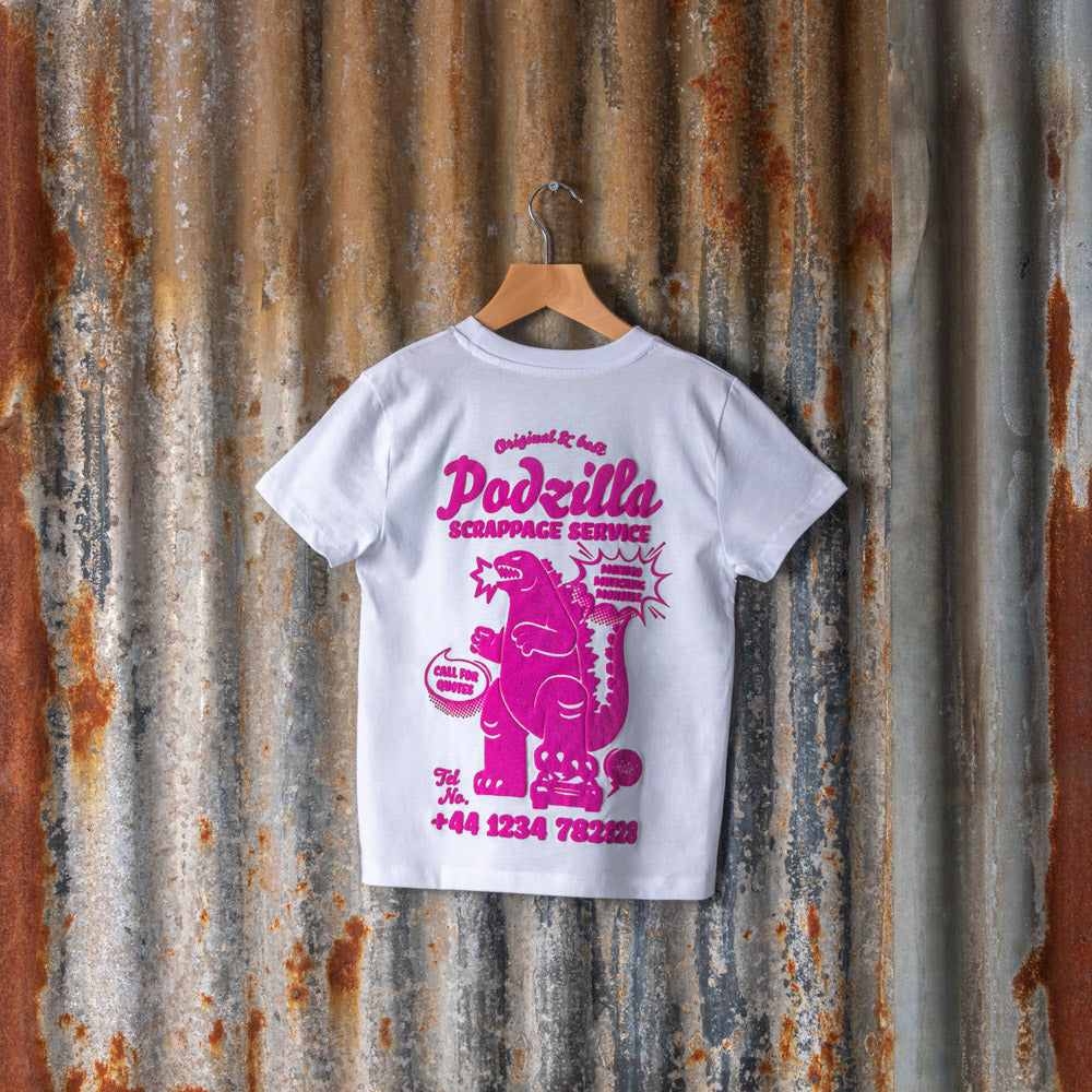 Kids Podzilla Action Tee - Pink