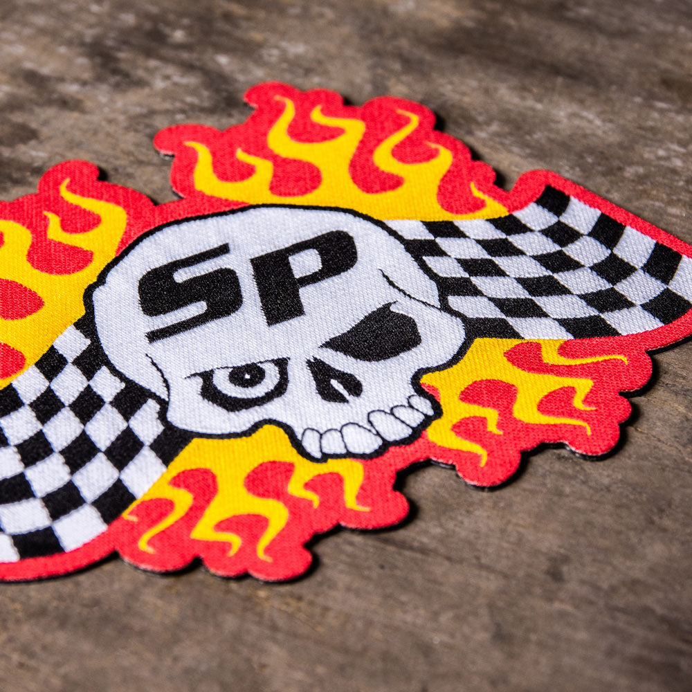 Skull + Flame Woven Badge